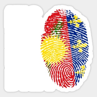 Its In My DNA Guadeloupe Flag Fingerprint Sticker
